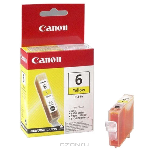 Картриджи для струйных принтеров Canon BCI-6Y Желтый Canon BCI-6Y